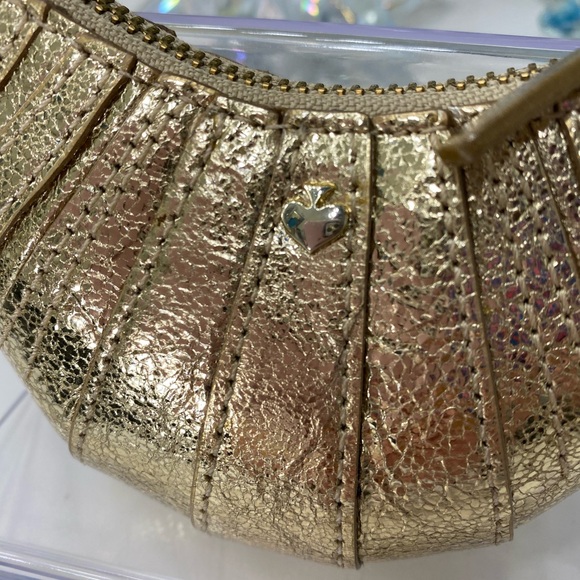 Kate spade Croissant Storybook Gold Pleated Coin Pouch - Picture 4 of 8